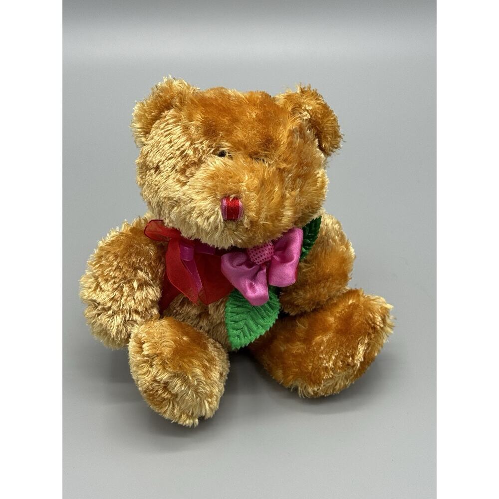 Dan Dee‎ Teddy Bear Plush W/ Flower 8” Stuffed Animal